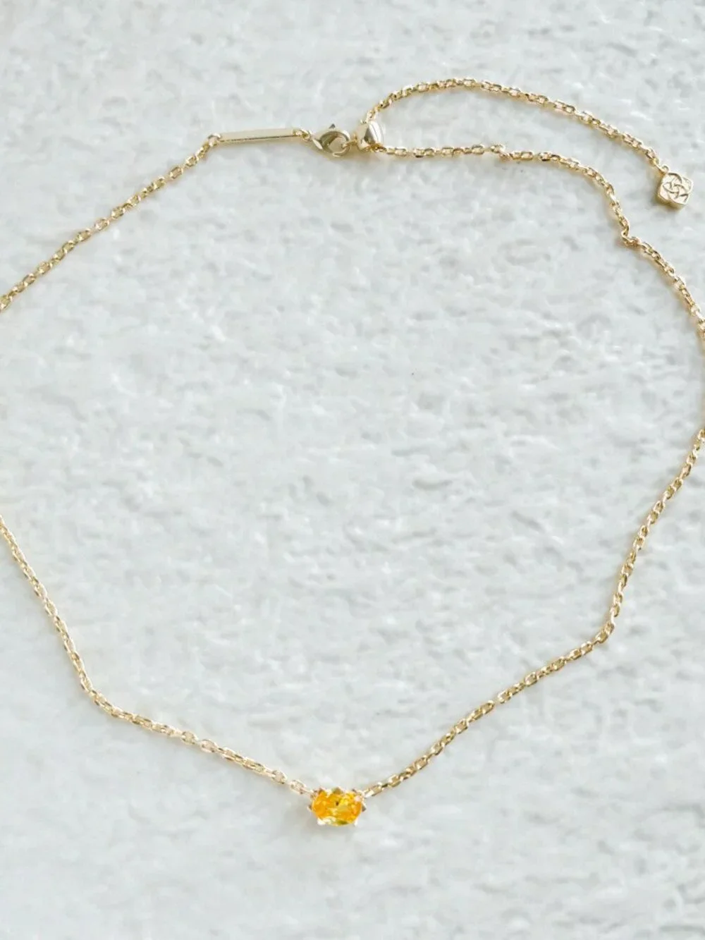 Kendra Scott Cailin Golden Yellow Crystal Gold Necklace NEW